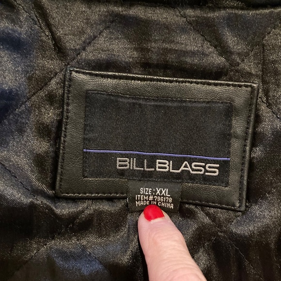 Vintage BILL BLASS Leather Bomber Jacket Black Size XXL - Picture 6 of 15